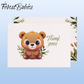 Teddybeer Schattige Roze Bloemen Baby shower 🧸 Bedankkaart