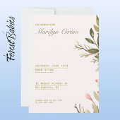 Teddybeer Schattige Roze Bloemen Baby shower 🧸 Kaart