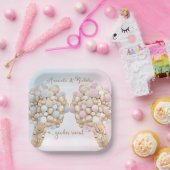 Teddybeer Schattige Roze en Blauw Baby Reveal Papieren Bordje (Feest)