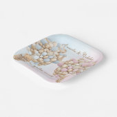 Teddybeer Schattige Roze en Blauw Baby Reveal Papieren Bordje (Gebogen)