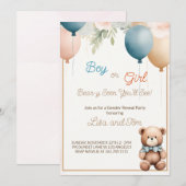 Teddybeer: Schattigee genderonthulling Kaart (Voorkant / Achterkant)