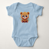 Teddybeer Schattigee grillige Baby Woodland Animal Romper (Voorkant)