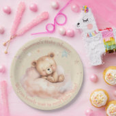 Teddybeer slaapt in het Baby shower Papieren Bordje (Feest)