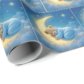 Teddybeer slaapt op een maan cadeaupapier (Rol Hoek)