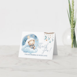 Teddybeer slapen op een wolk Dank u Notitie Invi