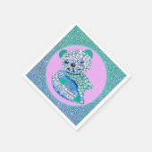 Teddybeer slapende schoonheid diamant schattig roz servet (Hoek)