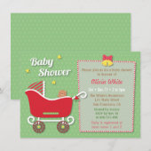Teddybeer slee sliden babyshower uitnodigingen (Voorkant / Achterkant)