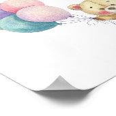 Teddybeer - snoep en lekkers babyshower poster (Hoek)
