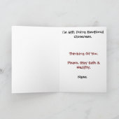 Teddybeer sociaal distantiëren Wenskaart Kaart (Binnen)