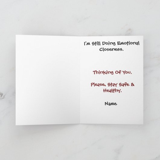 Teddybeer sociaal distantiëren Wenskaart Kaart (Binnen)