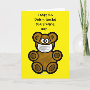 Teddybeer sociaal distantiëren Wenskaart Kaart