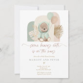 Teddybeer Sommige Beary Schattige Boho Baby shower Kaart (Voorkant)