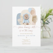 Teddybeer Sommige Beary Schattige Boho Baby shower Kaart (Staand voorkant)