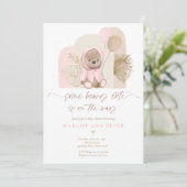 Teddybeer Sommige Beary Schattige Boho Baby shower Kaart (Staand voorkant)