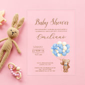 Teddybeer Spaans Baby shower Ballonnen Acryl Uitnodigingen