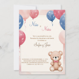 teddybeer spaans geslacht onthullen uitnodiging