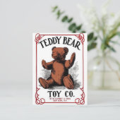 teddybeer speelgoed briefkaart (Staand voorkant)