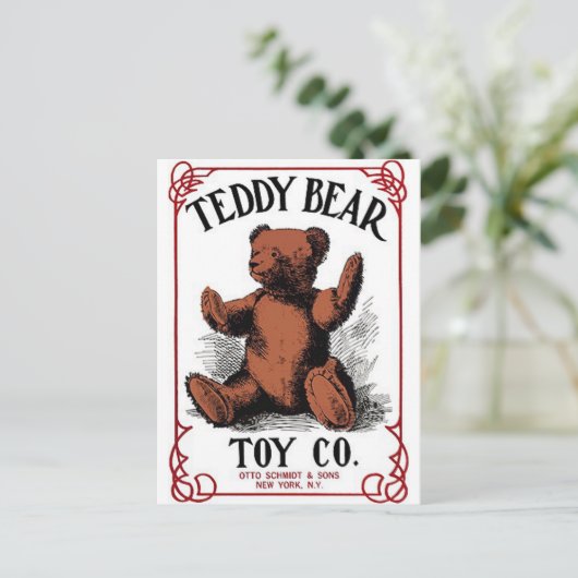 teddybeer speelgoed briefkaart (Staand voorkant)