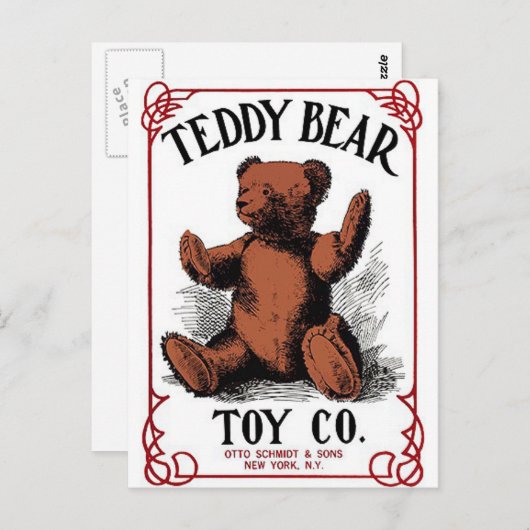 teddybeer speelgoed briefkaart (Voorkant / Achterkant)