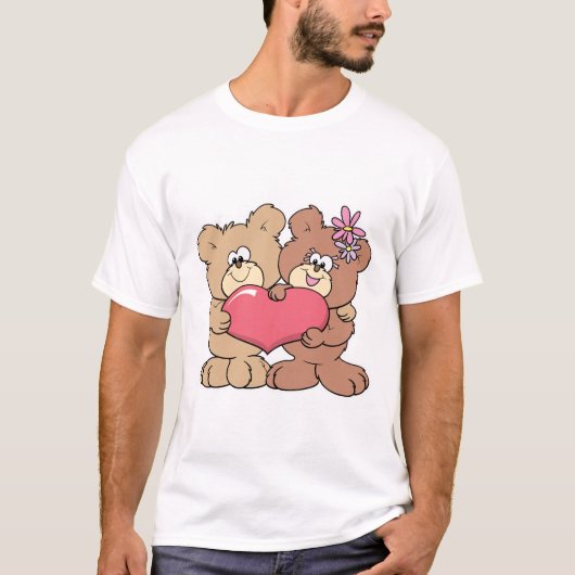 teddybeer-stel van een schattige valentijn t-shirt (Voorkant)