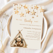 Teddybeer sterren teepee boho Baby shower Kaart