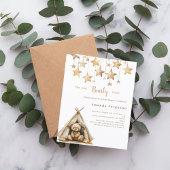 Teddybeer sterren tent boho Baby shower uitnodigin