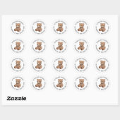 Teddybeer Stethoscoop Kinderarts Rond Tekst Ronde Sticker (Vel)