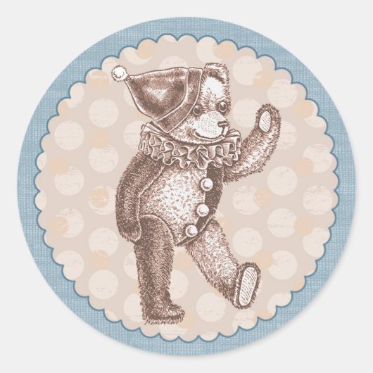 Teddybeer Sticker - Blauw (Voorkant)