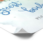 Teddybeer stoffig blauw bloemeneucalyptus gastenbo poster (Hoek)