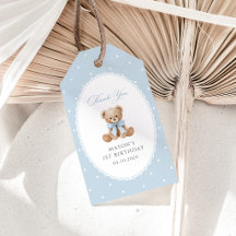 Teddybeer, Strik, Blauwe Stippen, Eerste Verjaarda