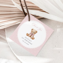 Teddybeer, Strik, Roze Stippen, Eerste Verjaardag