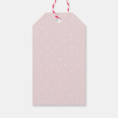 Teddybeer, Strik, Roze Stippen, Eerste Verjaardag Cadeaulabel (Achterkant)