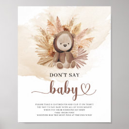 Teddybeer sweatshirt pampa's zeggen niet baby spel poster