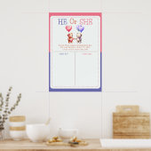 Teddybeer thema Geslacht onthullen stembord Poster (Keuken)