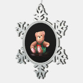 Teddybeer  tin sneeuwvlok ornament (Rechts)