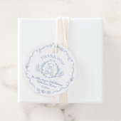 Teddybeer Toile baby shower Bedankt Bedankjes Labels (In situ)