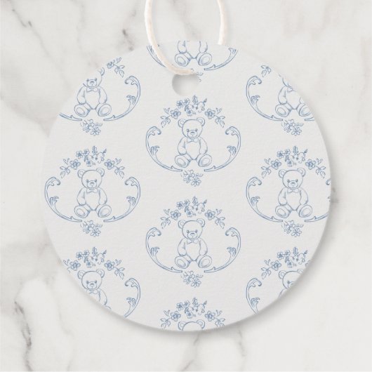 Teddybeer  Toile Pop het als ze poppen Bedankjes Labels (Achterkant)