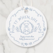 Teddybeer  Toile Pop het als ze poppen Bedankjes Labels (Voorkant)