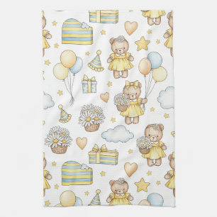 Teddybeer Tuinthema met Madeliefjes (14) Theedoek
