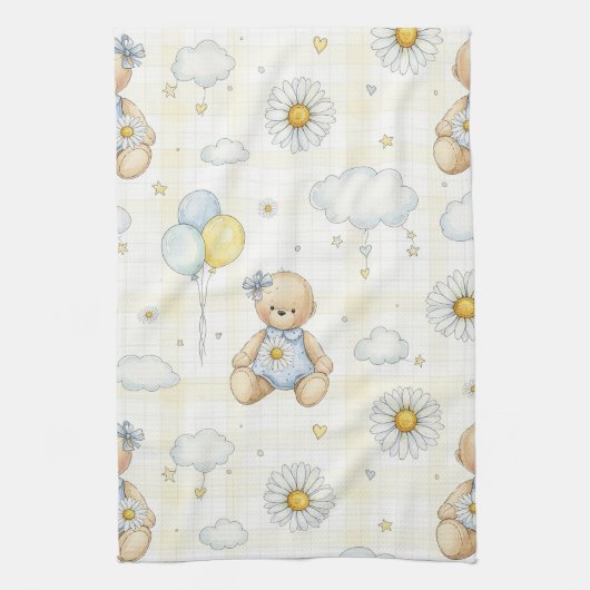 Teddybeer Tuintuinpatroon Daisy (15) Theedoek (Verticaal)