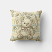 Teddybeer Tuintuinpatroon Daisy (1) Kussen (Voorkant)