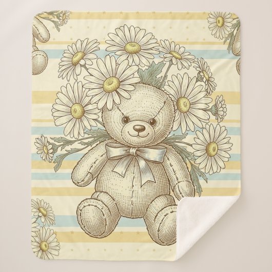 Teddybeer Tuintuinpatroon Daisy (1) Sherpa Deken (Voorkant)