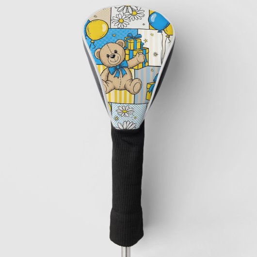 Teddybeer Tuintuinpatroon Daisy (4) Golfheadcover (Voorkant)