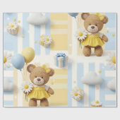 Teddybeer Tuintuinpatroon Daisy (8) Cadeaupapier (Vlak)