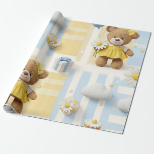 Teddybeer Tuintuinpatroon Daisy (8) Cadeaupapier