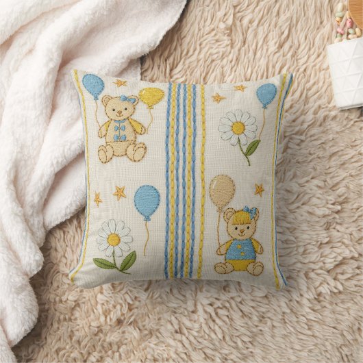 Teddybeer Tuintuinpatroon met Madeliefjes (10) Kussen (Deken)