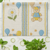 Teddybeer Tuintuinpatroon met Madeliefjes (10) Theedoek (Gevouwen)