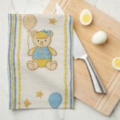 Teddybeer Tuintuinpatroon met Madeliefjes (10) Theedoek (Quarter Fold)