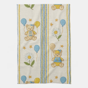 Teddybeer Tuintuinpatroon met Madeliefjes (10) Theedoek