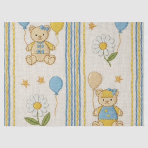 Teddybeer Tuintuinpatroon met Madeliefjes (10) Tissuepapier